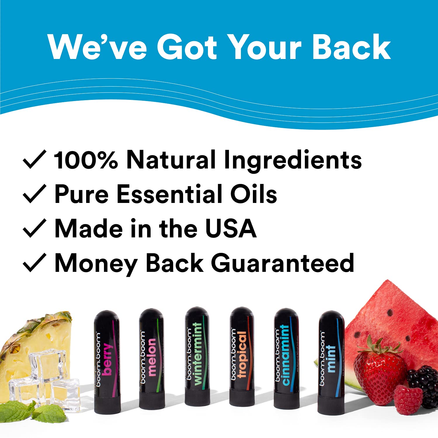 Aromatherapy Nasal Stick (3 Pack) by BoomBoom Enhances Breathing + Boosts Focus Breathe