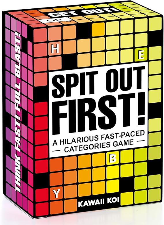 SPIT OUT FIRST - Categories Card Games Fast-Paced & Hilarious Party Game for Ages 14 & Up, 2 to 7 Players or Teams - 107 Word Flash Cards Board Game, Perfect for Family Game Night & Party Favors