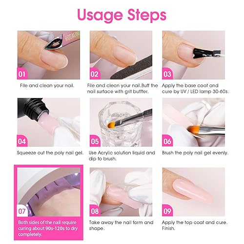 Miniatura 35 de ROSALIND Gel de extensión rosa suave y ópalo, 2 piezas de gel de uñas de ópalo de 2 onzas, kit de uñas rosa para decoración de uñas, gel rosa 2