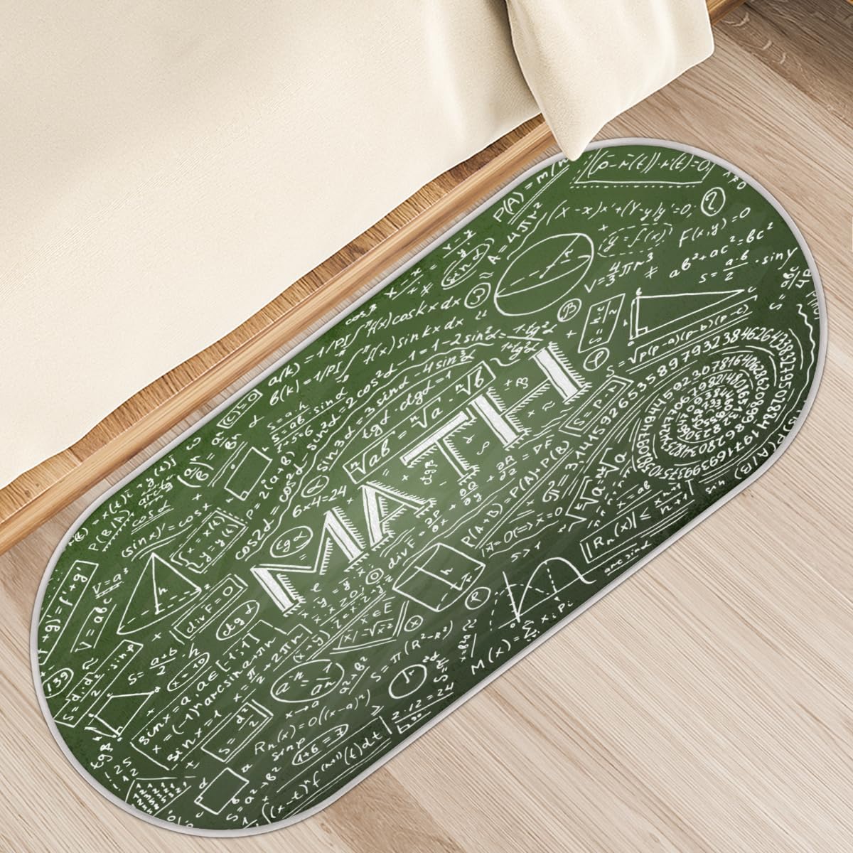 Tapis antidérapant imprimé formules de maths 50x120cm pour couloir et cuisine