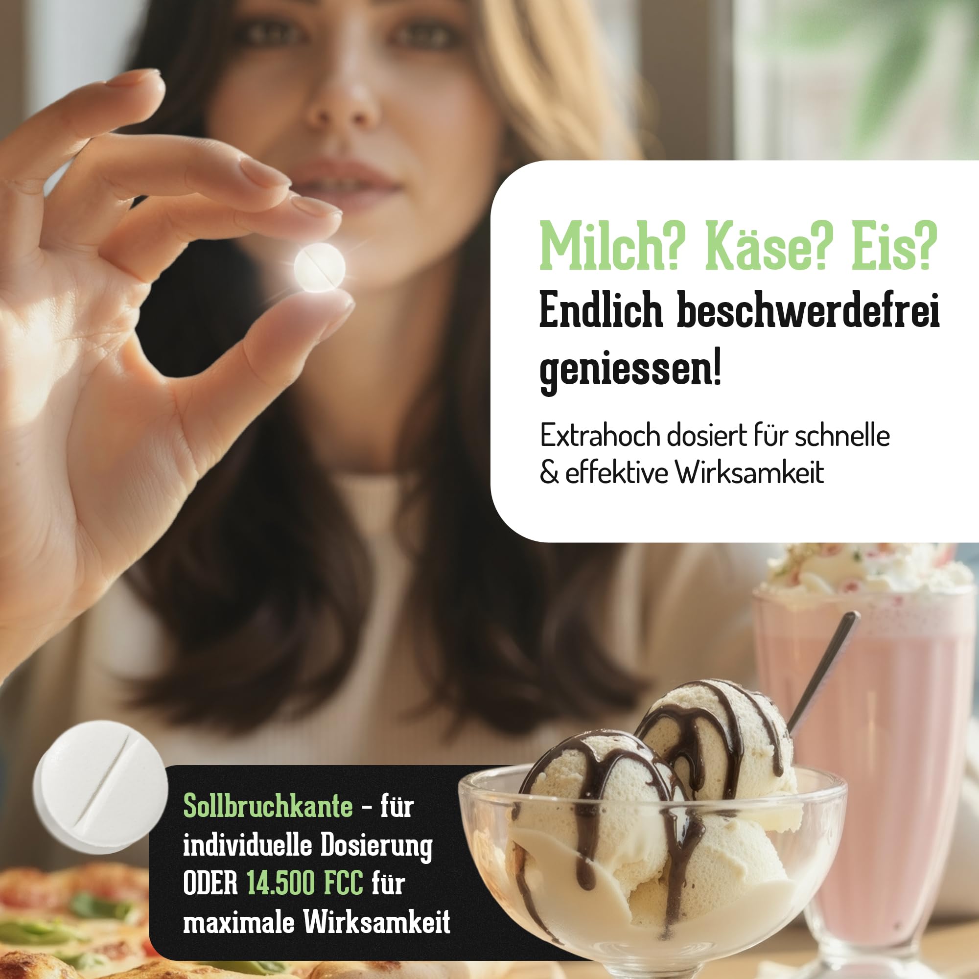 LactoJoy Laktase-Tabletten I 14.500 FCC I 80 Stk. - Lactase Enzym bei Milchzucker Unverträglichkeit