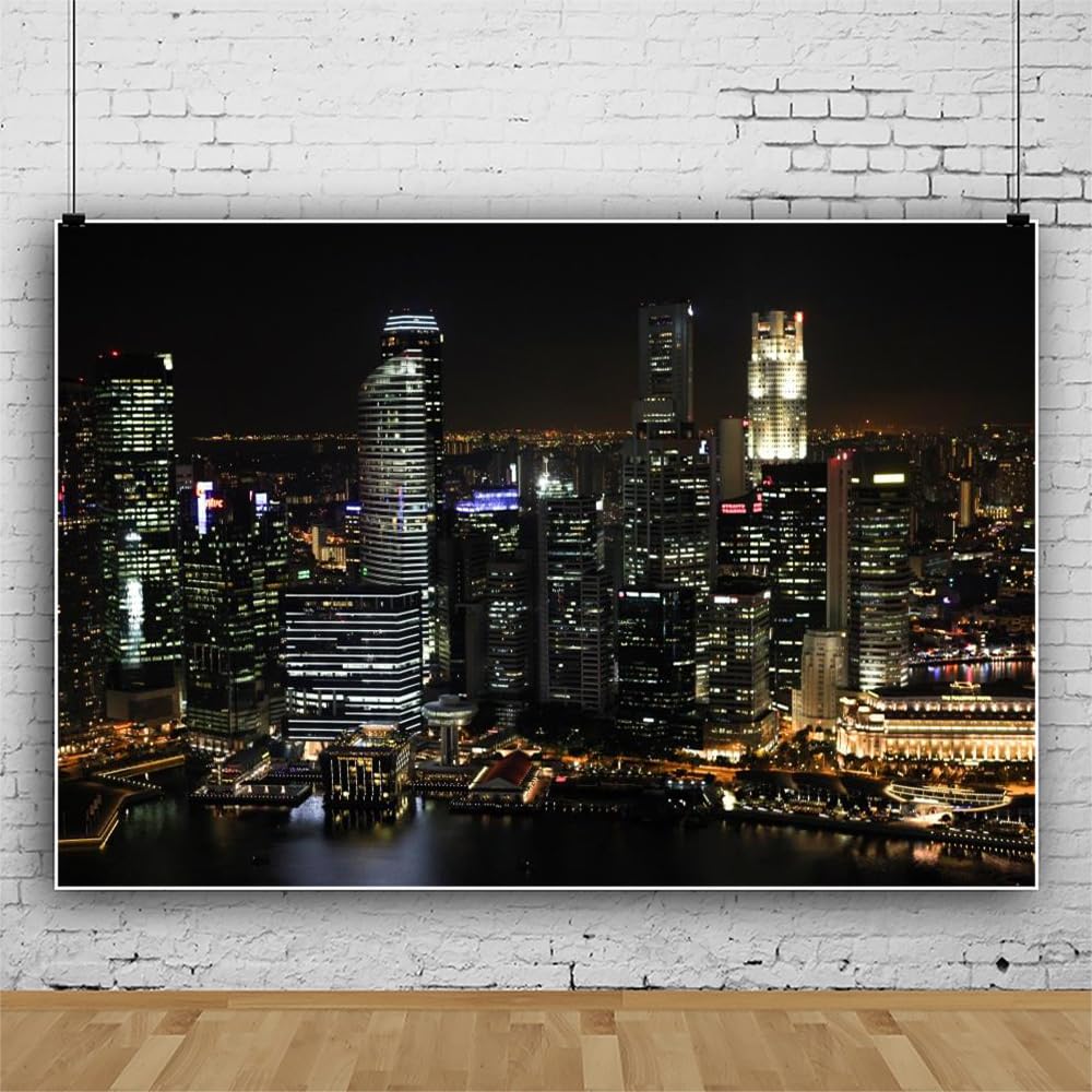 Amazon.com : Laeacco Famous City Night Scene Backdrop 10x7ft