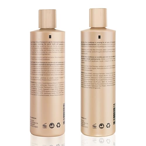 Miniatura 7 de Moehair Paquete combinado de champú proteico (12 onzas líquidas) y acondicionador Color Alive (12 onzas líquidas) Tratamiento reparador de cabello