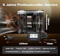 BUMSOU 100mm Csatornaventilátor Páratartalom és Hőmérséklet Érzékelővel, Időzítővel 7