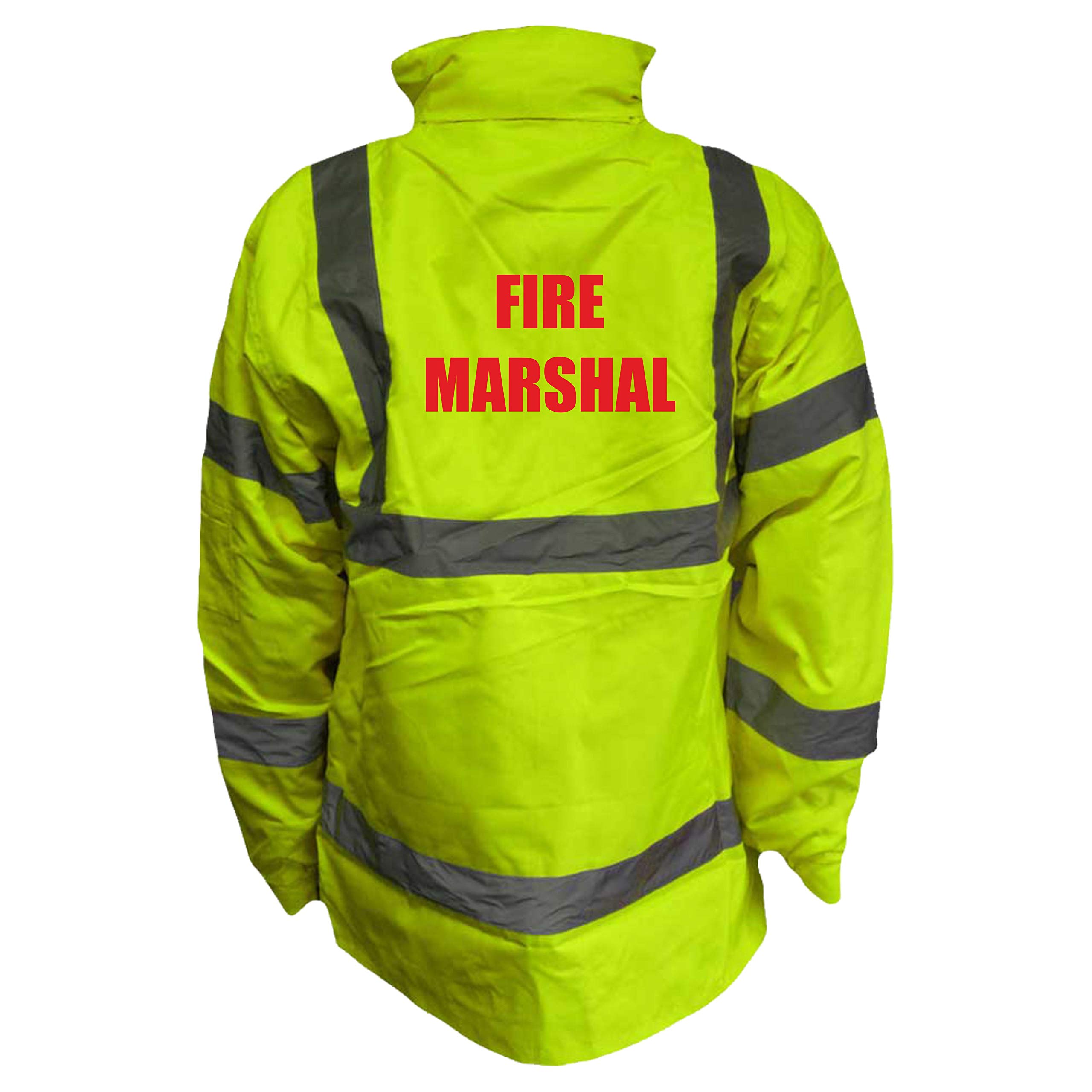 Fire Marshal Yellow Hi Vis Parka Jacket Reflective, Waterproof, Medical, Conforms to EN20471 Class 3, High Visibility, By Brook Hi Vis, Large