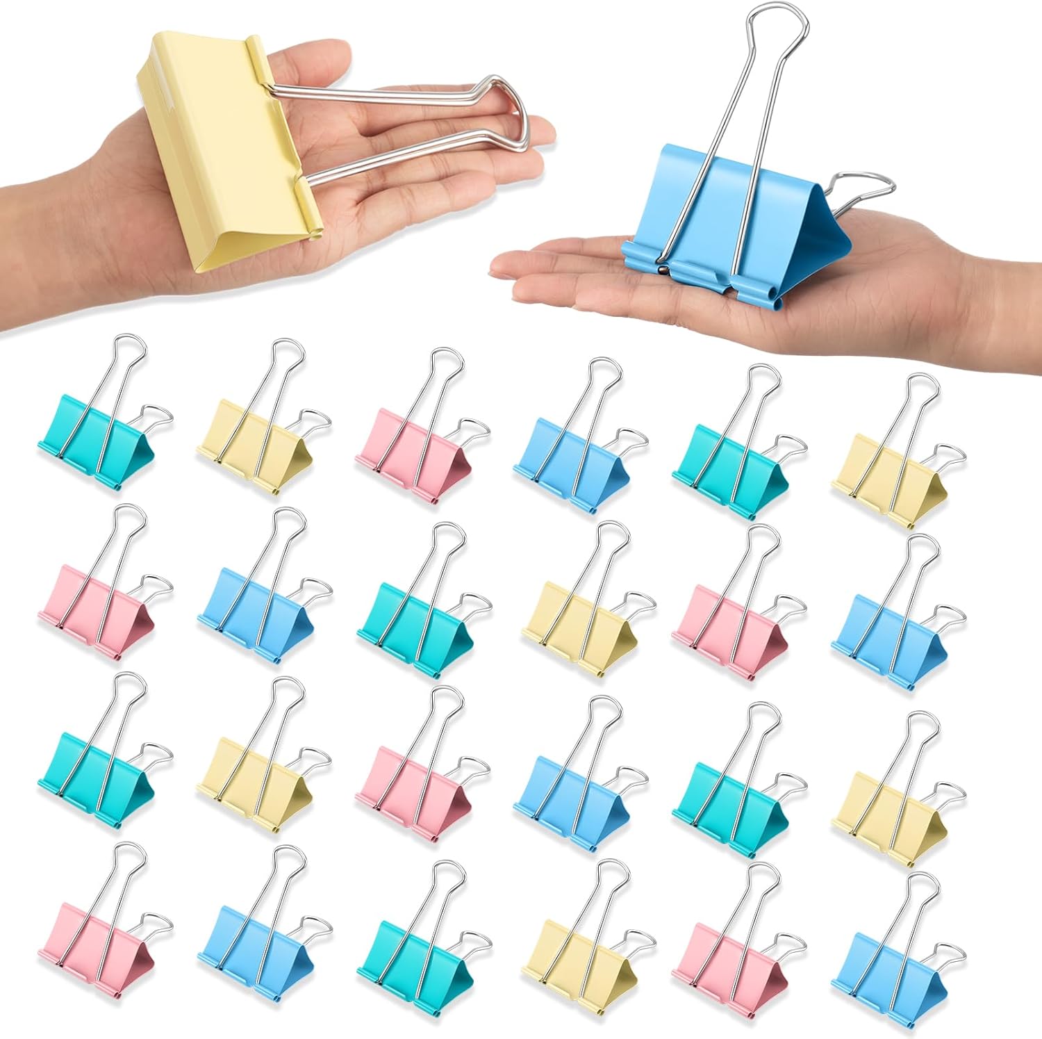 48 Pcs 3 Inch Jumbo Binder Clips, Extra Large Binder Clips Heavy Duty Paper Clamps for Office and Home Supplies(Multicolor, Black)