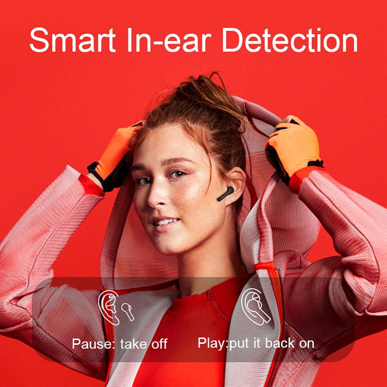 QCY T11 True Wireless Earbuds with 4 Mics Noise Cancelling, in-Ear Detection Headphones Bluetooth 5.1, Deep Bass, App Customize, Touch Control, Type-C, 35H Paytime Earphone for Workout (Dark Black)