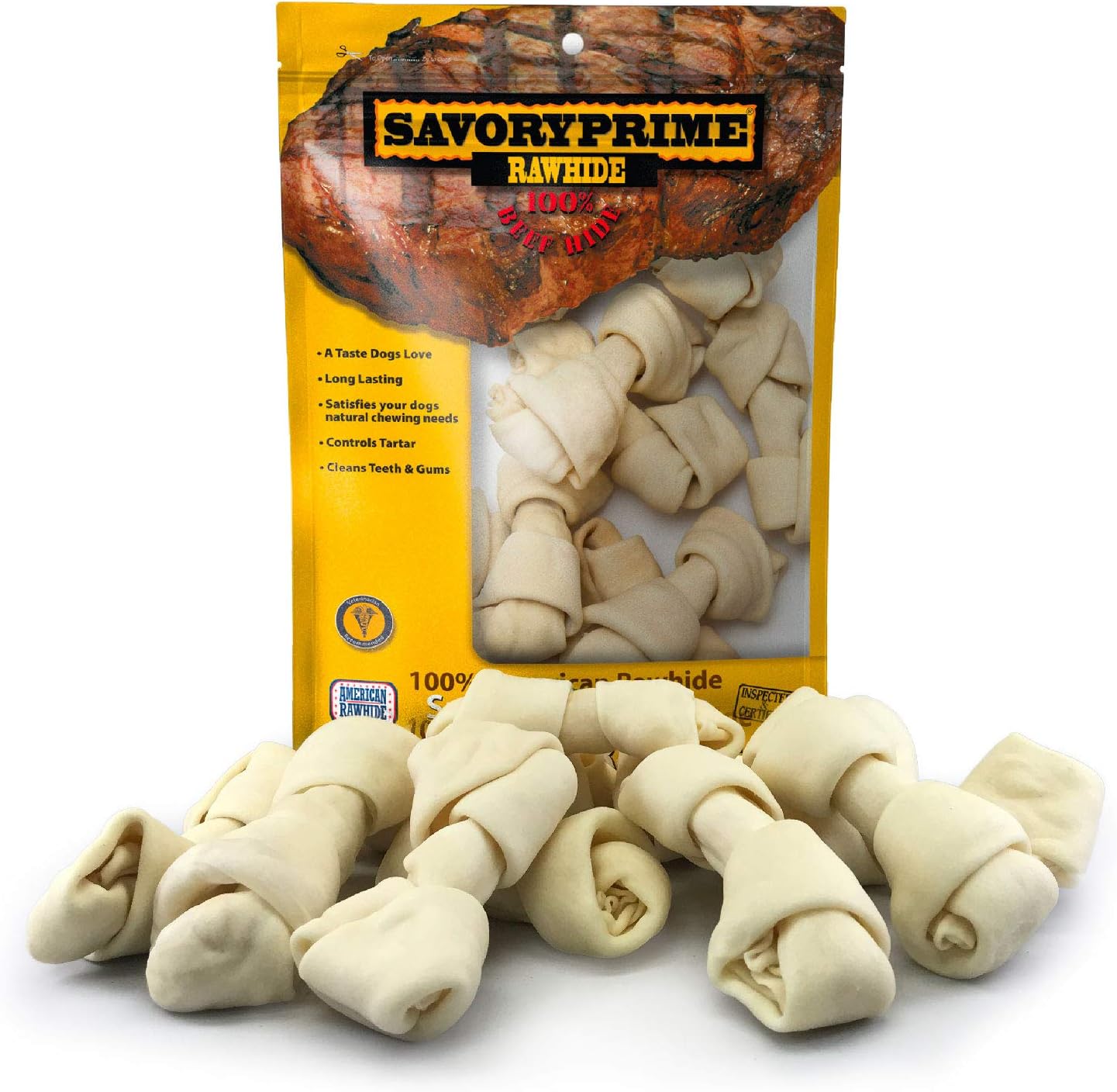 Savory Prime Rawhide 4-5" Knotted Bones