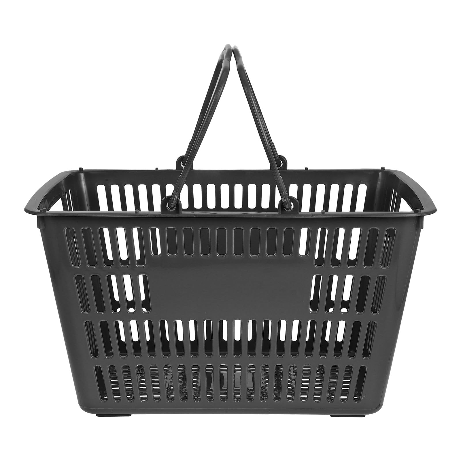 DOITOOL Tragbarer Aufbewahrungskorb aus Kunststoff mit Zwei Klappbaren Griffen Organizer für Badezimmer und Küchenartikel 18 Liter Grau Vielseitiger Einkaufskorb für Supermarkt