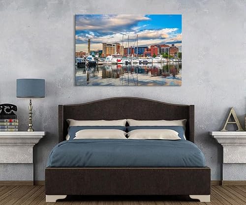 Miniatura 4 de chenchenArt Erie Pennsylvania - Arte de pared de paisaje urbano del centro de Estados Unidos para oficina, sala de estar, dormitorio, decoración del