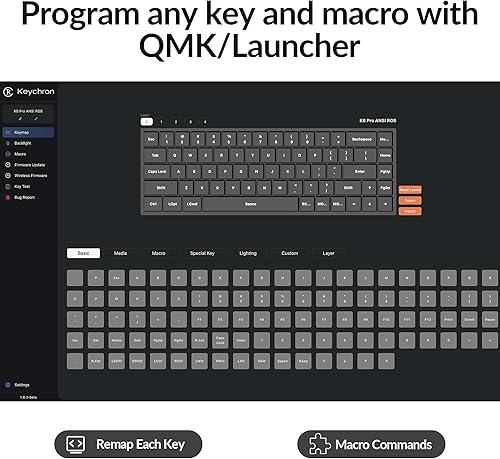 Miniatura 2 de Keychron K6 Pro QMKLauncher Teclado mecánico inalámbrico programable personalizado Macro intercambiable en caliente Keychron K Pro Interruptor rojo