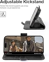 Vista 25 de OCASE Compatible with iPhone 14 Pro Max Wallet Case, PU Leather Flip Folio Case with Card Holders RFID Blocking Stand [Shockproof TPU Inner Shell]