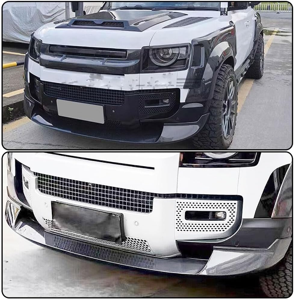 Carbon Fiber Front Bumper Lip Spoiler Splitter Fits for Land Rover Defender 90/110/130 Sport Utility 2-Door 4-Door 2020-2023 Front Bumper Lip Chin Spoiler Body Kit Trim Protection