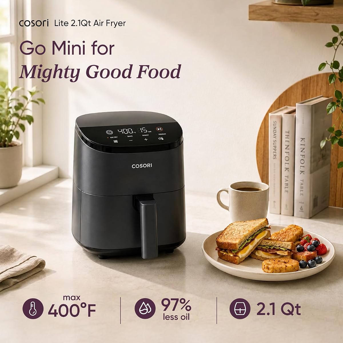 Cosori Compact Air Fryer, 4.2 Qt view 3
