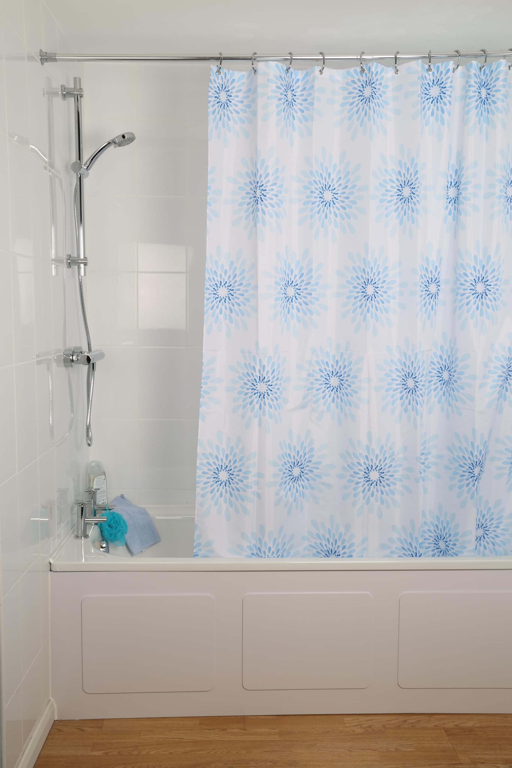 Croydex Splash Water-Resistant Textile Shower Curtain,1800 x 1800mm