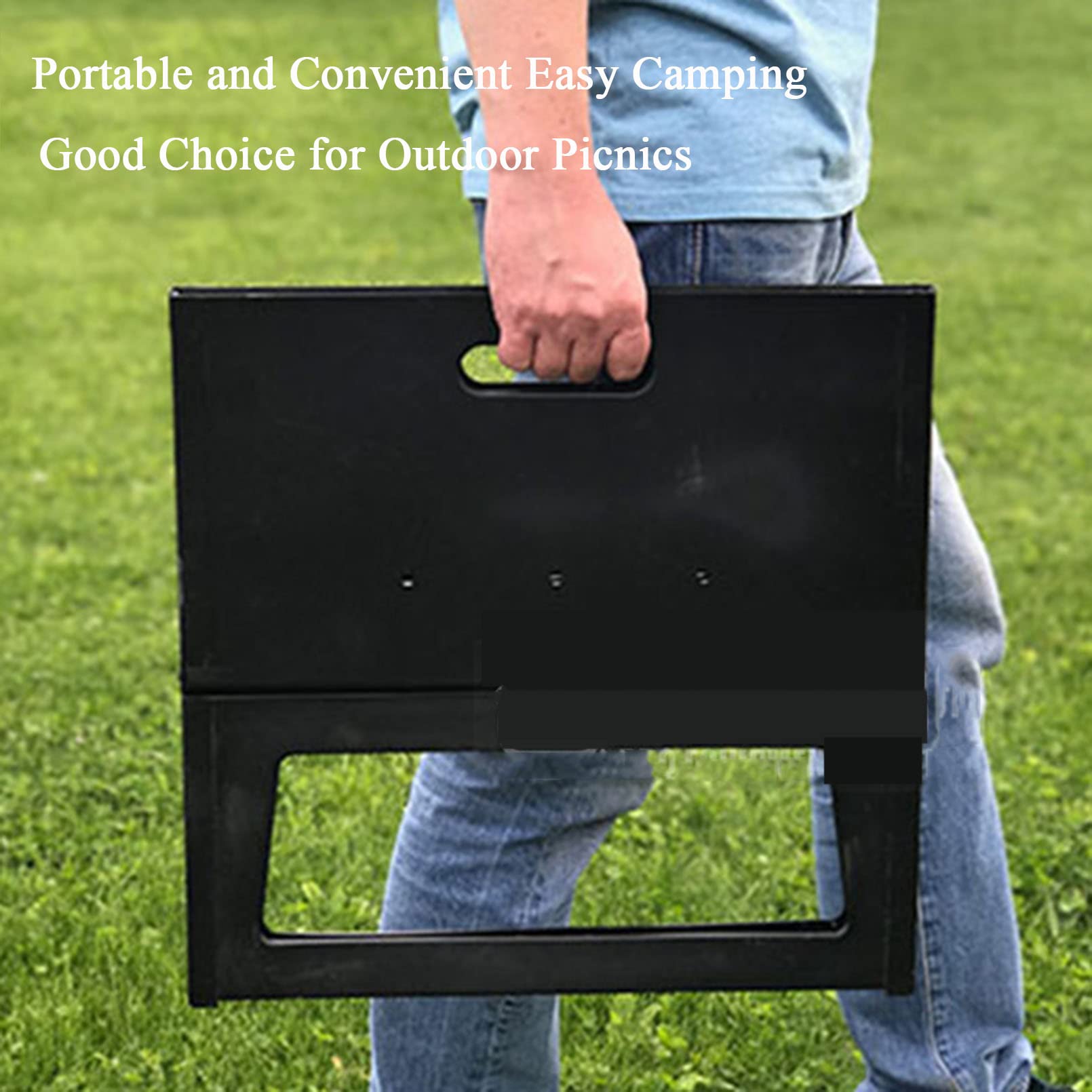 Griglia a carbone pieghevole a X, portatile, in acciaio inox, per barbecue da campeggio, con staffa pieghevole, per viaggi, picnic e tailgating
