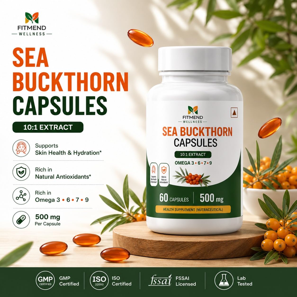 Sea Buckthorn Extract 500mg, Omega 3-6-7-9, 60 Softgels — Amazon image 8