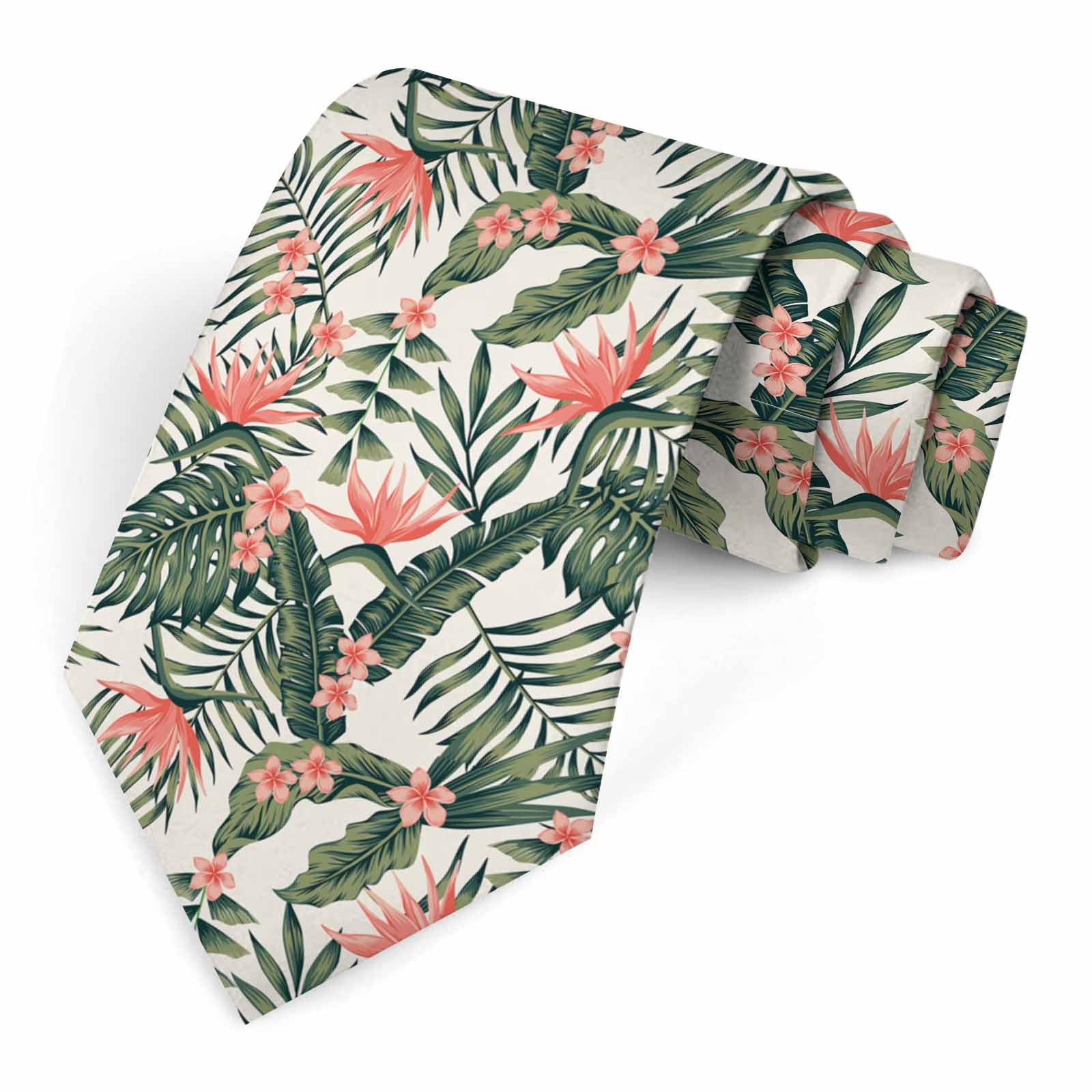 Muntayson Palm Trees Tie for Men Novelty Fun Full Print Men's Necktie Skinny Fashion Narrow