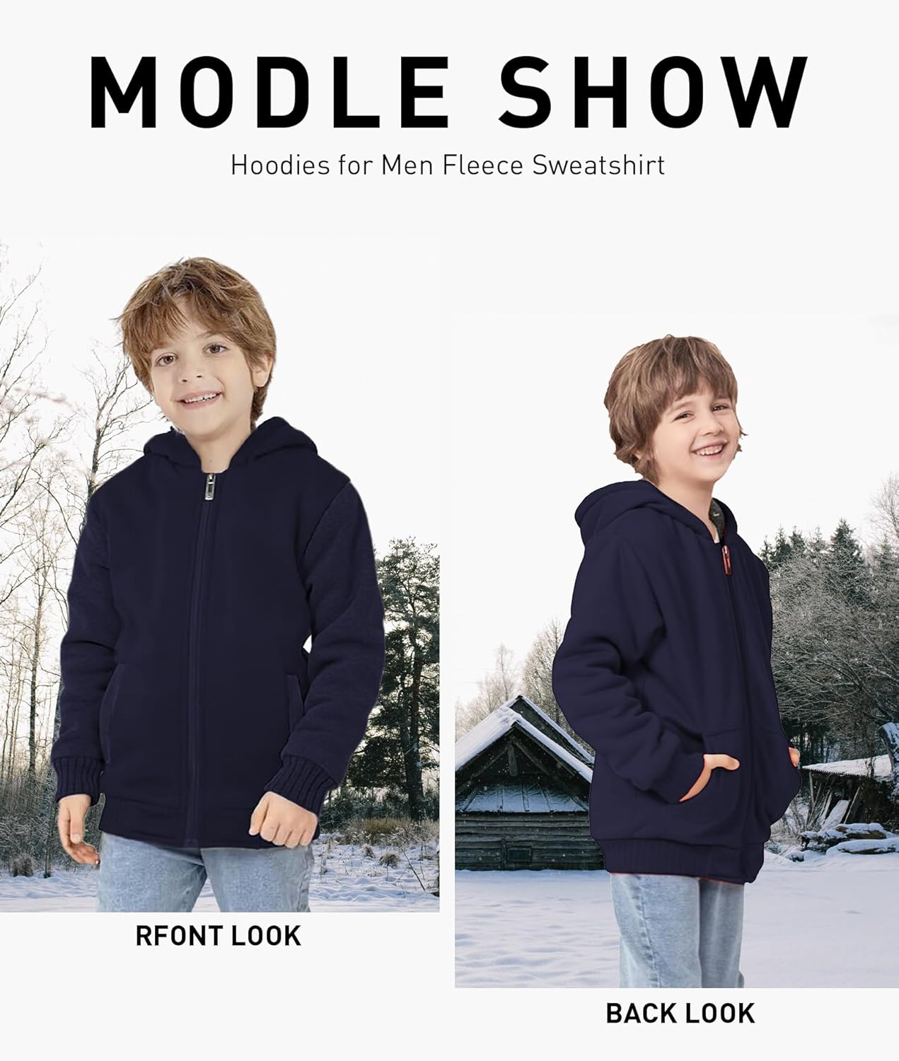 GEEK LIGHTING Boys Sherpa Lined Hoodie Kids Fleece Sweatshirt Full Zip Hooded Jacket - Image 5