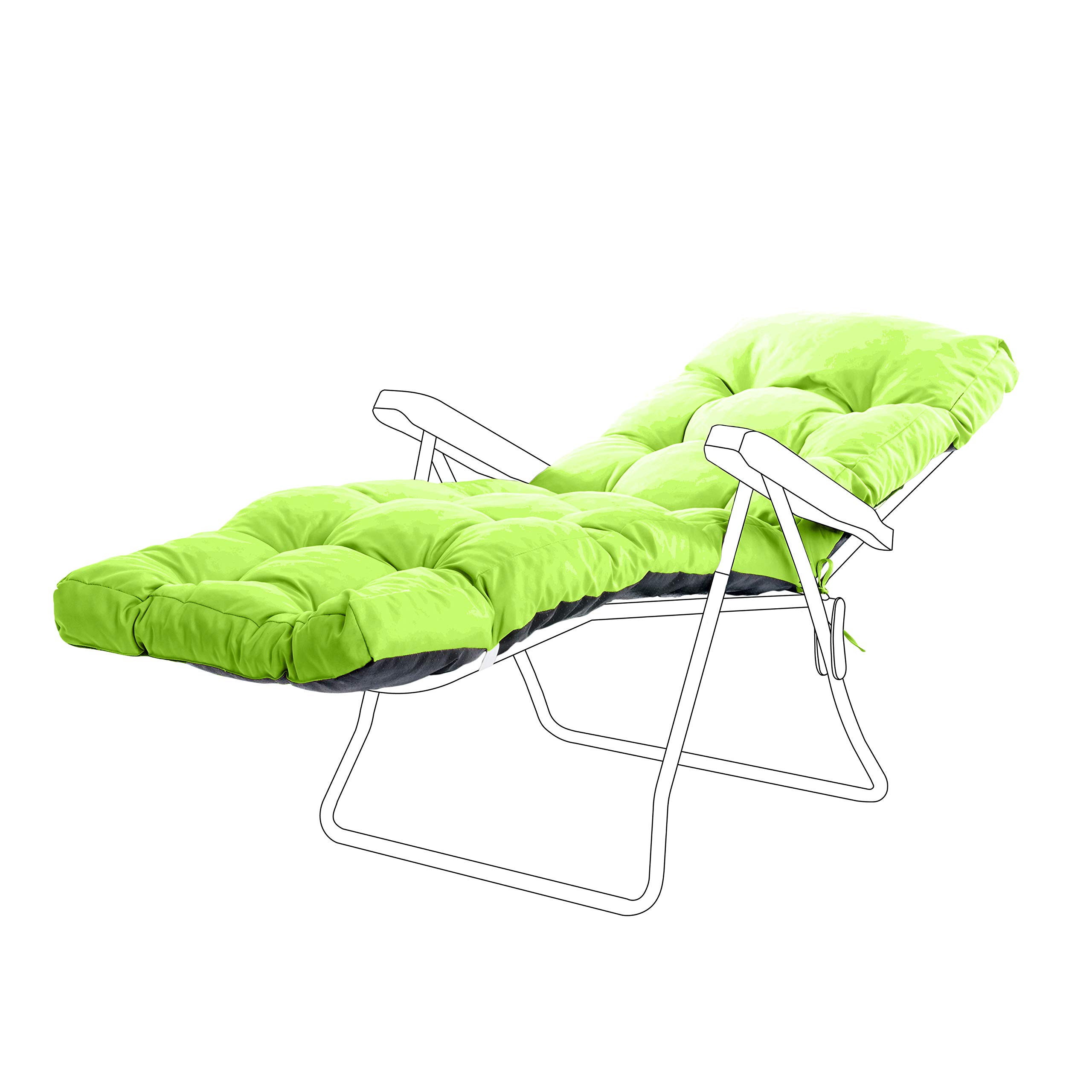Gardenista Coussin Longue de Jardin 200x60x7cm | Matelas Épais Résistant à l'eau | Bain de Soleil et Transat | Inclinable Hypoallergénique pour Extérieur (Citron Vert)