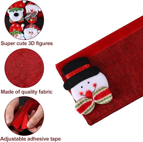 Miniatura 6 de Boao Cubierta navideña para manija de puerta de refrigerador, muñeco de nieve, Papá Noel, para electrodomésticos, cocina, decoración para