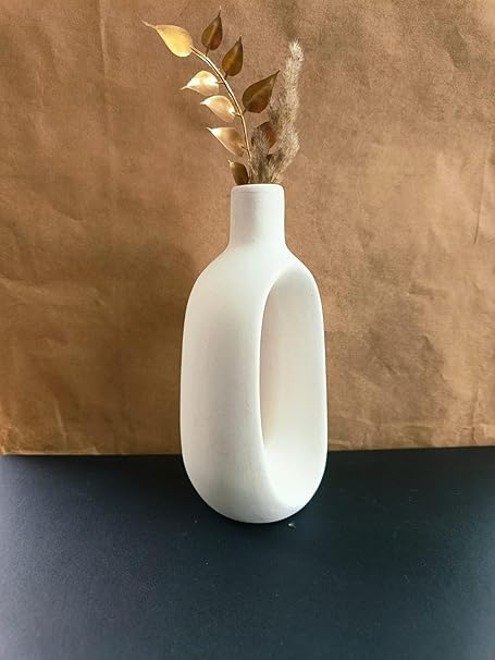 Advance Home Decor Modern Decorative p vase for Home Decor | Centerpieces | Kitchen | Office or Living Room with Unique Quality for Center Table, Flowers Pot, Bedroom Side Corners (White_1 Vase)