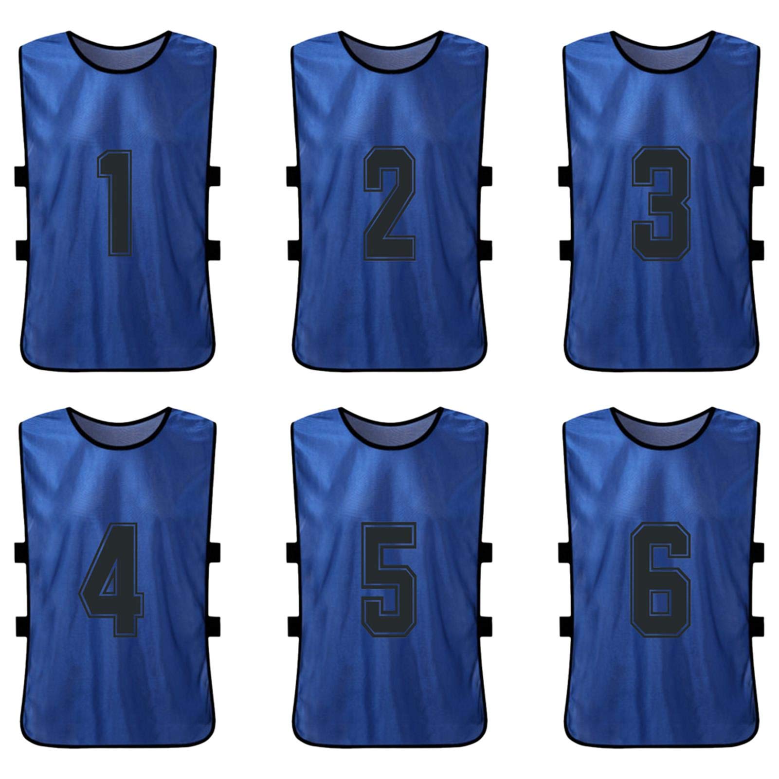 HUIOP Numbered Soccer Jerseys 12 PCS Adults Soccer Pinnies Quick Drying Football Team Jerseys Youth Sports Scrimmage Soccer Team Training Numbered Bibs Practice Sports Vest