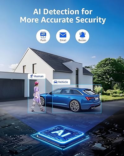 Miniatura 4 de ANNKE Sistema de cámara de seguridad PoE 4K, NVR H.265+ 8CH de 12MP con disco duro de grado de vigilancia de 2 TB, 6 cámaras IP de 8 MP, visión