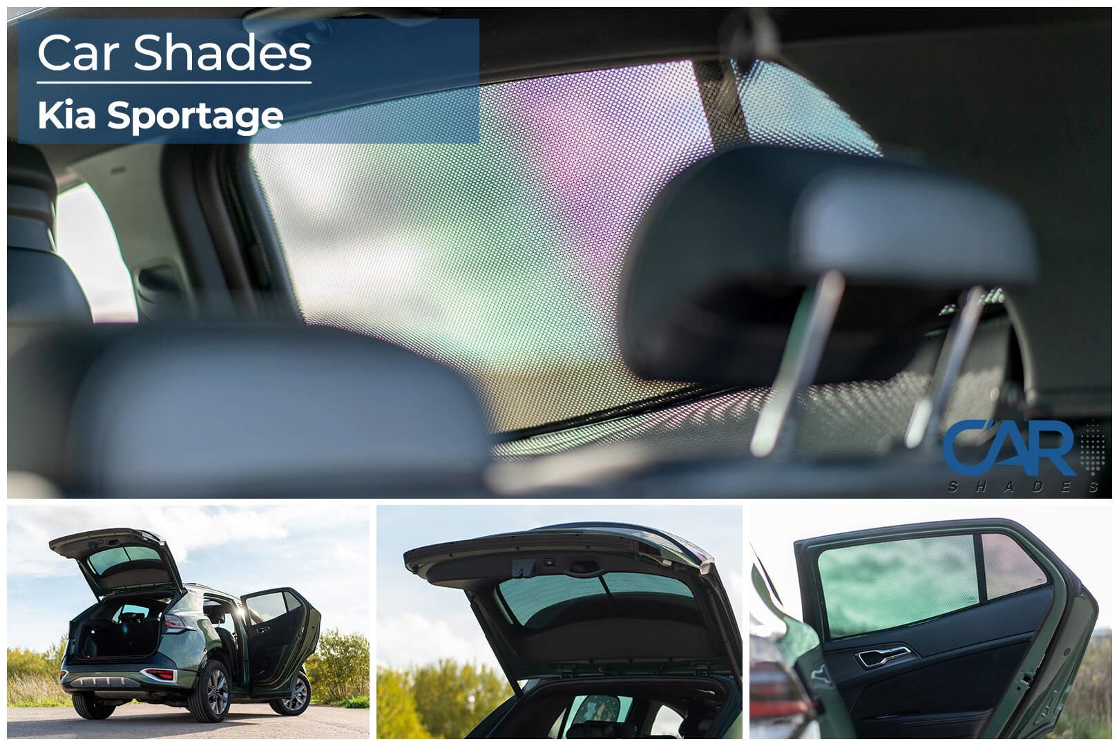 CAR SHADES Set Compatibile con Kia Sportage (NQ5) 5-Porte 2021- (4-Parti) Tendine Parasole su Misura