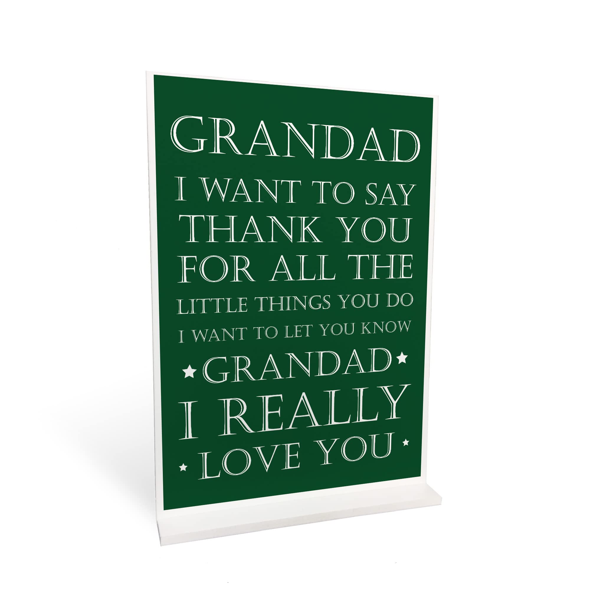 Red Ocean Grandad Gifts Standing Plaque Birthday Fathers Day Gift For Grandad Thank You Gift For Grandad Grandparent Gift