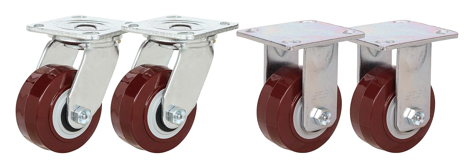 4 Caster Set of 4 | Heavy Duty Polyurethane Swivels and Rigids