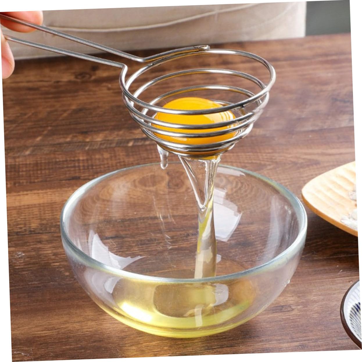 SOLUSTRE 1set Stainless Steel Egg Yolk and White Separators Ergonomic Protein Separation Tools for Hot Pot and Kitchen Use and Easy to Clean Material 2pcs