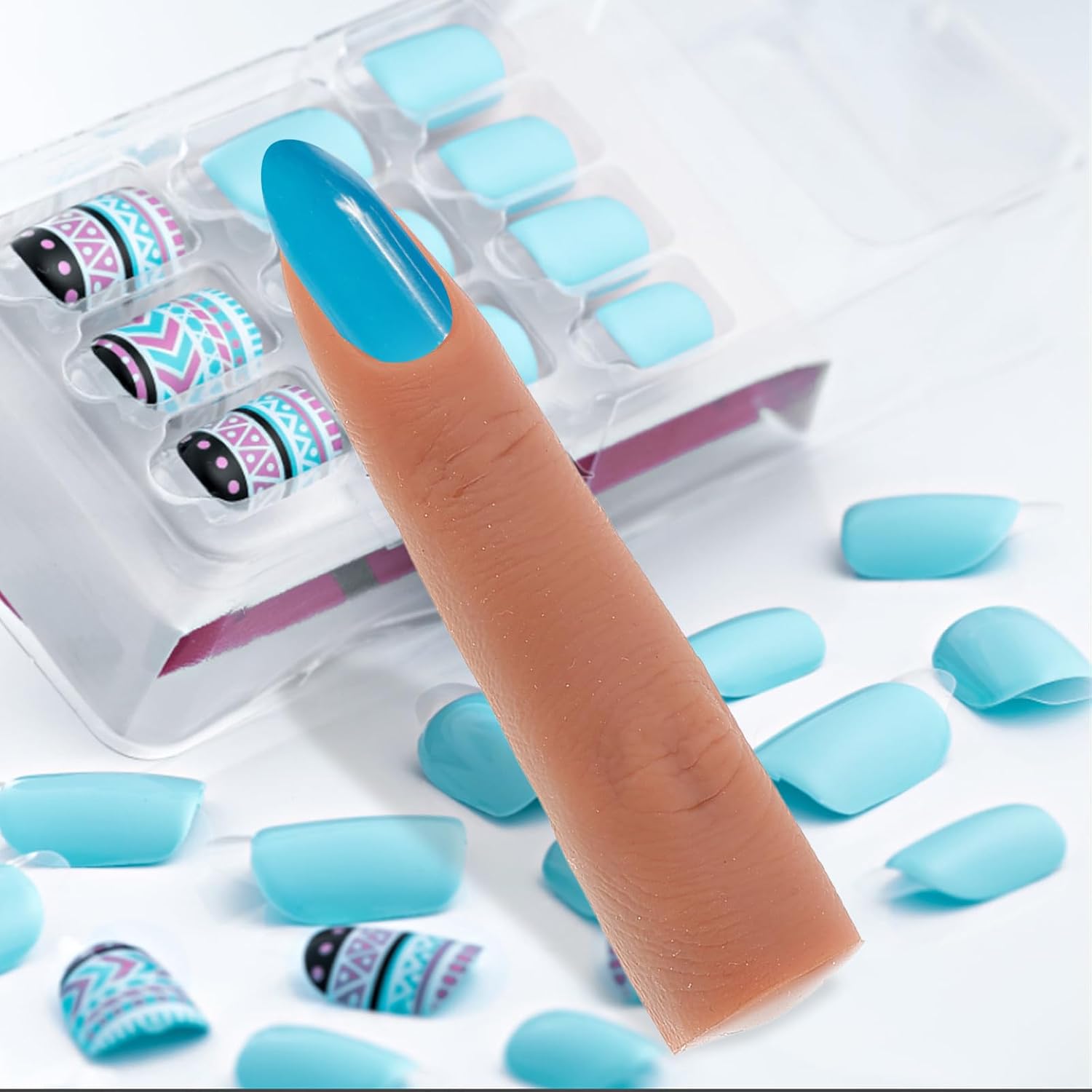 Silicone Nail Practice Fingers Joints Bendable Flexible Fake Finger for Acrylic Nail Art Training Manicure Practice Tool for Salon and Home Use