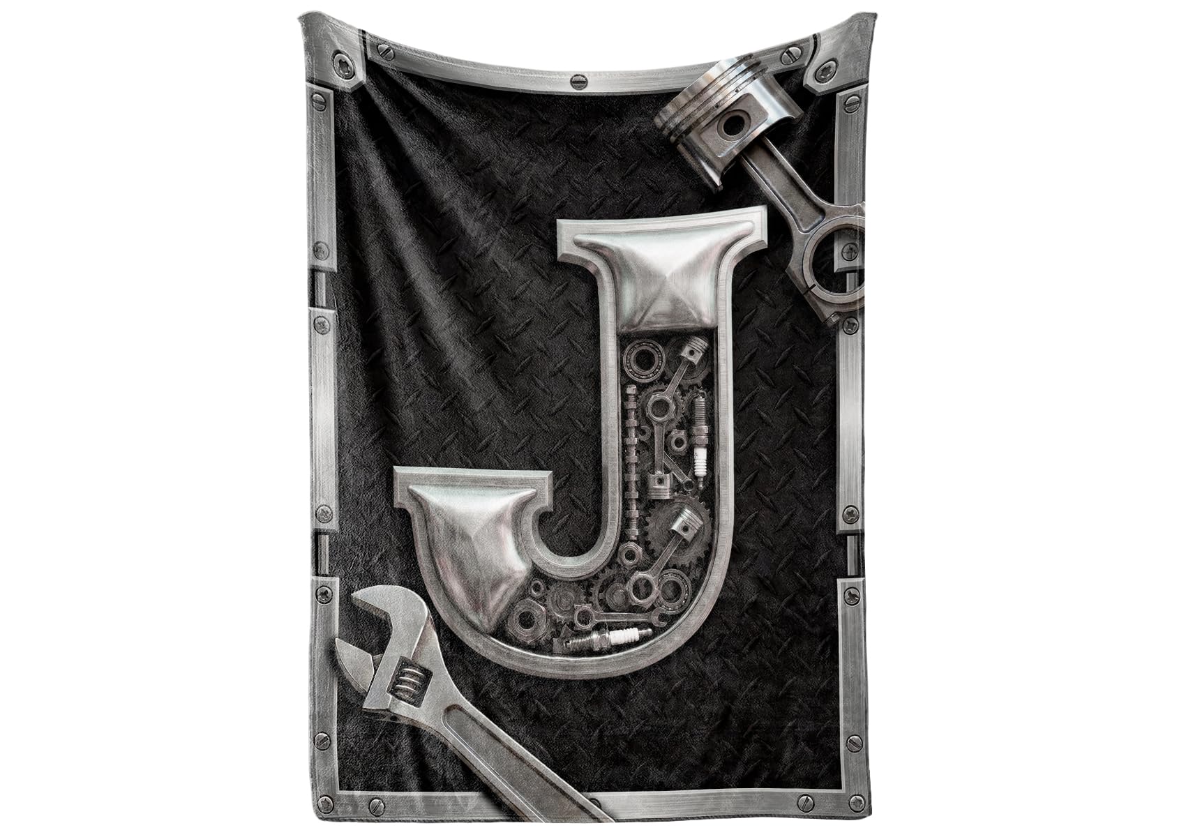 Huglanket Mechanic Blanket, Mechanic Gifts for Men, 300gsm Flannel Throw Blankets, 50"x 65"-J