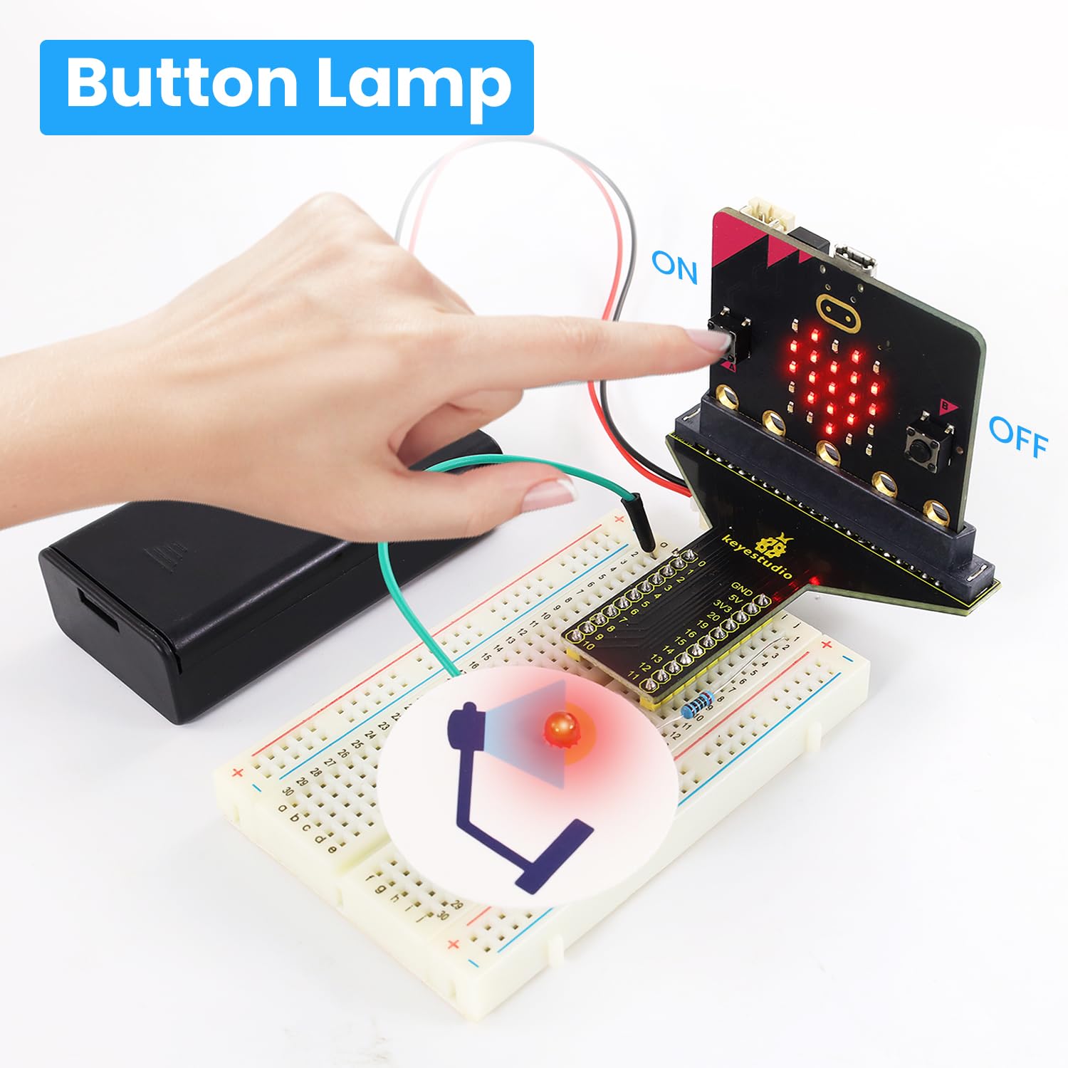 Zestaw startowy KEYESTUDIO BBC Microbit z modułami czujników i mikrobitem V2 (w zestawie) wraz z klockami MakeBlocks i kodem w języku Python, przykładowe projekty oraz samouczek online