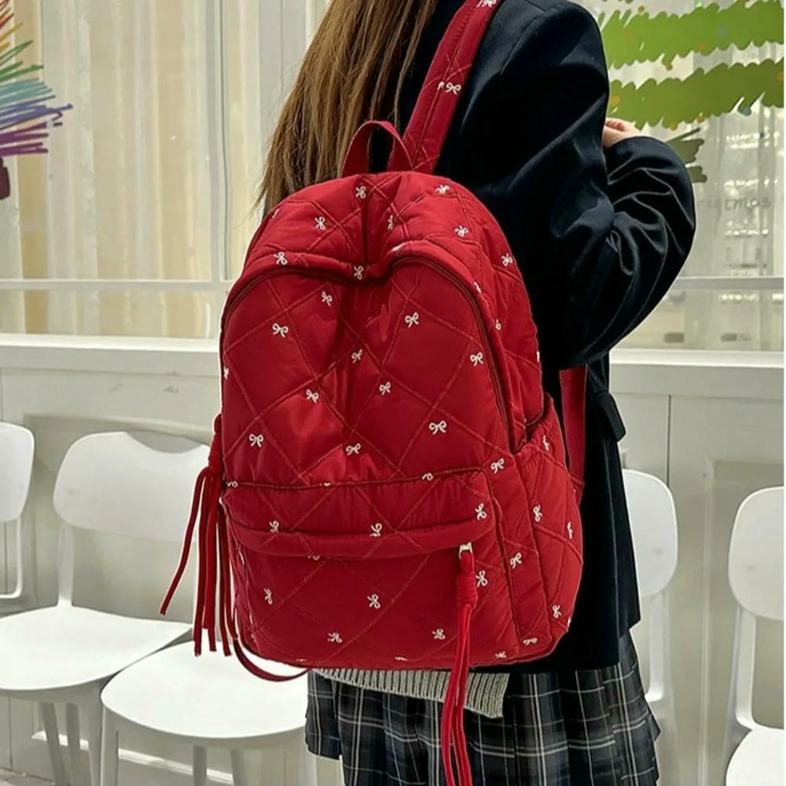 Zaino per La Scuola di Grande capacità Leggero Studenti Borsa Laptop Libri da Viaggio-Rosa