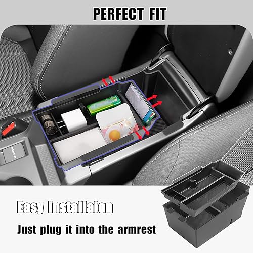 Miniatura 6 de 2PCS Center Console Organizer Tray Compatible with 2024 Subaru Crosstrek 2024 Impreza Double Layer Armrest Storage Box with Middle Tray Interior