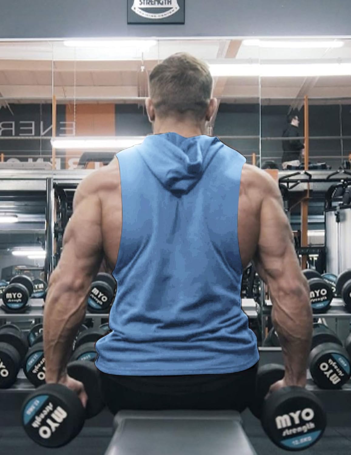 COOFANDY Men's 2 Pack Workout Hooded Tank Tops Bodybuilding Muscle Cut Off T Shirt Sleeveless Gym Hoodies - Image 4