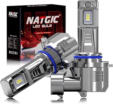 9012/HIR2 LED Headlight Bulb, Fanless HIR2 Led Bulb 16000LM 80W ,1:1 Size 300% Brightness 6000K White Lights Conversion Kit, Plug and Play, 9012 Bulbs For Fog Light/Low Beam,Pack of 2