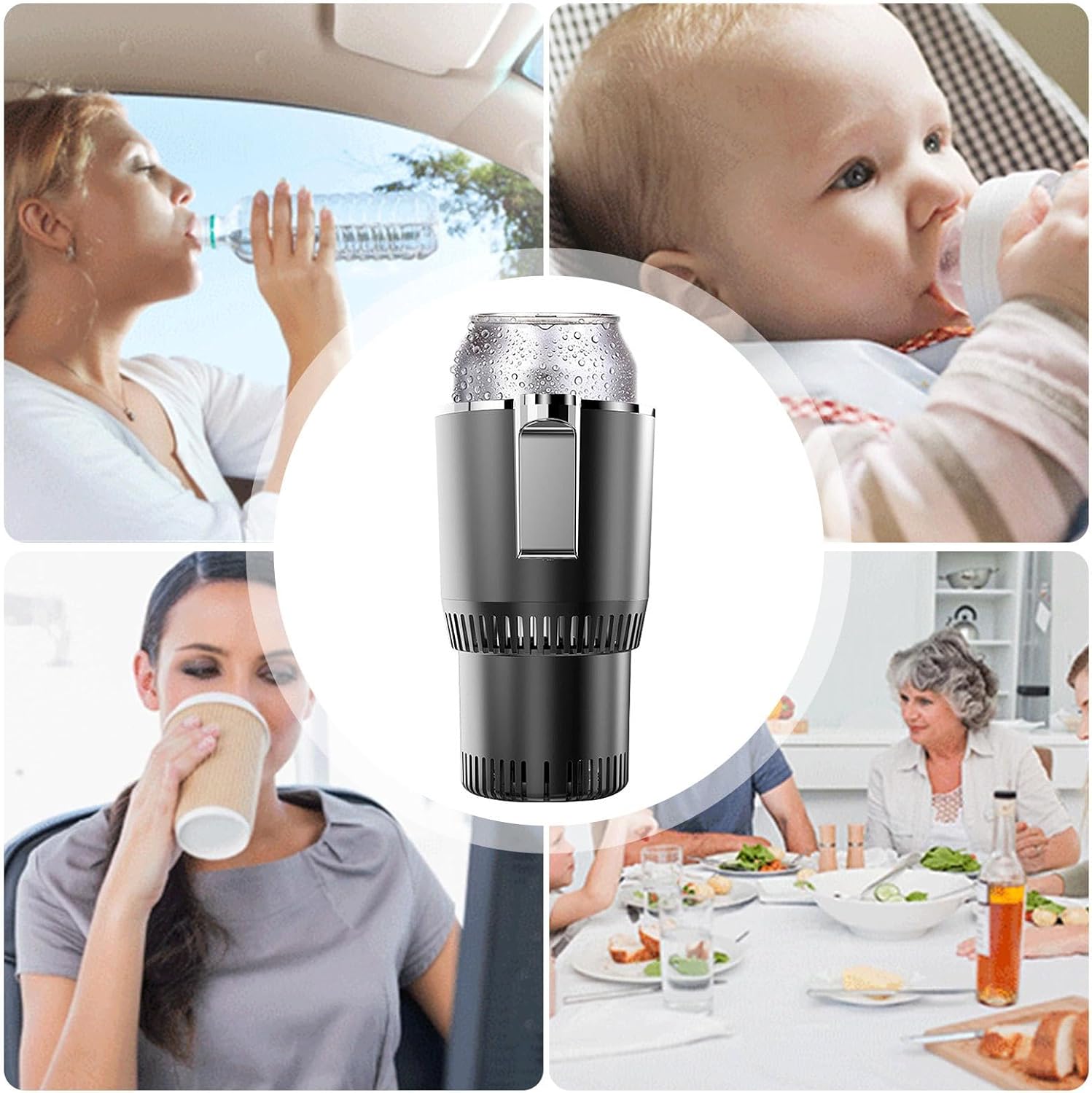 Car Water Heater, Car Drink Holder - Water Cooler Smart Coffee Heater 2 in 1 | Water Bottle Holder, Car Drink Holder, Car Cup Extender for