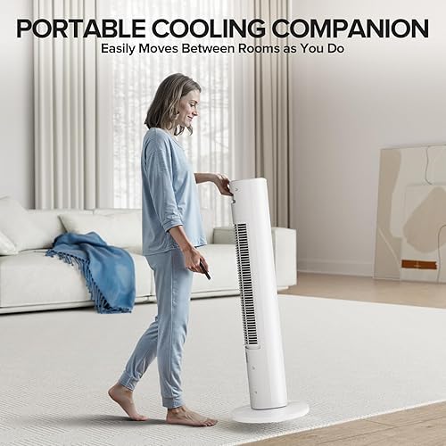 Miniatura 8 de Ventilador de torre para dormitorio, ventilador de pie sin aspas que sopla aire frío para el hogar, ventiladores de piso de enfriamiento silenciosos