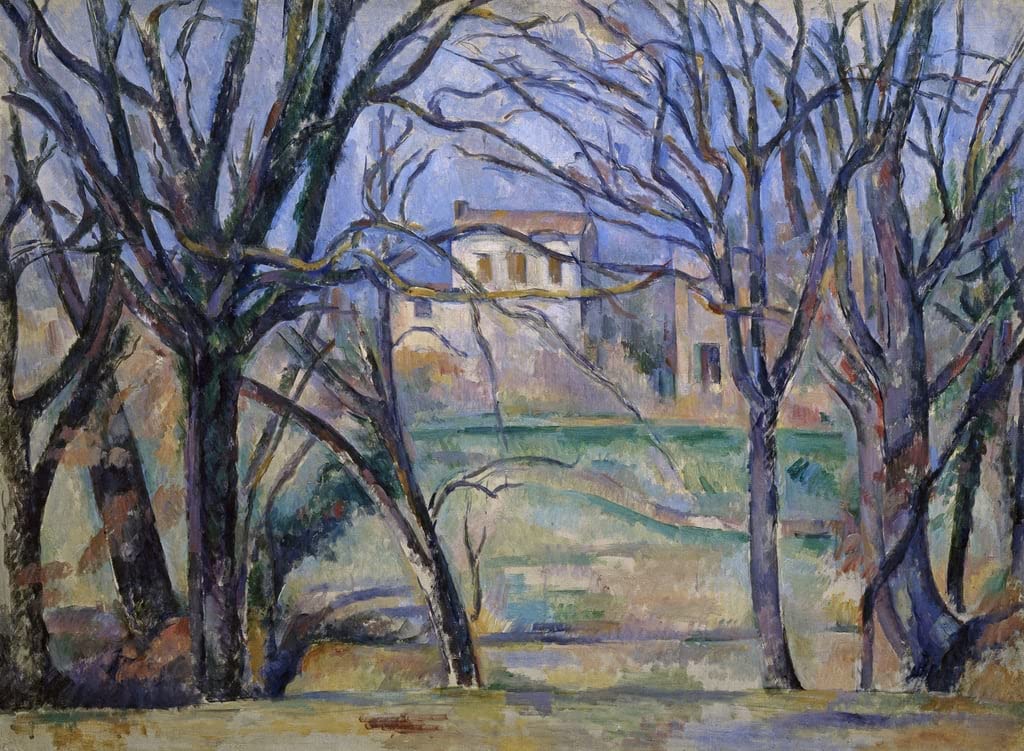Poster Cézanne Arbres et maisons, cadeau déco idéal 60x90