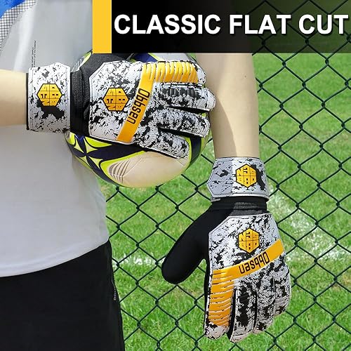 Miniatura 6 de Guantes de portero de fútbol para niños, jóvenes y adultos, guantes de portero de fútbol de agarre fuerte con protección para los dedos,