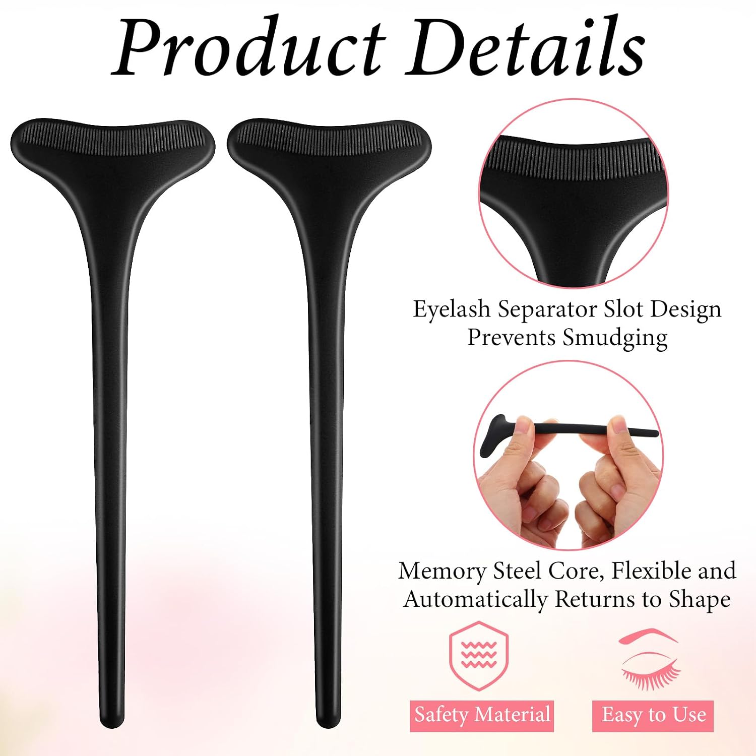 TIESOME 2 PCS Mascara Shield Guard, Black Reusable Silicone Mascara Shield Applicator Guard Eyelid Guard Tool Beginners Friendly Eyelash Makeup Applicator Tool for Women
