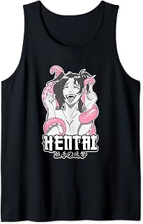 Ahegao face anime girl octopus attack gift for Hentai otaku Tank Top