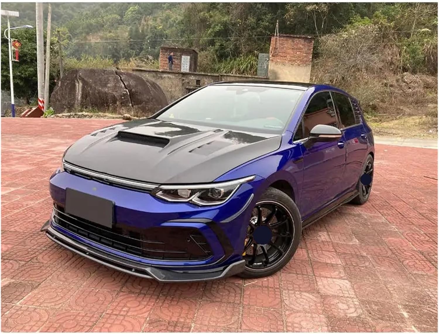 カーボンファイバーフロントエンジンベントフードボンネット VW と互換性がある ゴルフ 8 と互換性がある Gti MK8 と互換性 OEMスタイル  カーボンファイバー サイドバンパー フロントフェンダーベント VW GOLF 8 R LINE GTI対応 VW フォルクス ワーゲン ゴルフ8  GTI RLine ...