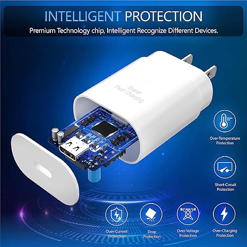 Miniatura 4 de Cable de carga rápida de 6 pies tipo C de 25 W, USB C, cargador súper rápido para Samsung Galaxy A16 A15 A55 A25 A35 A05 C55 S10 S20 S21 S22 S23 S24