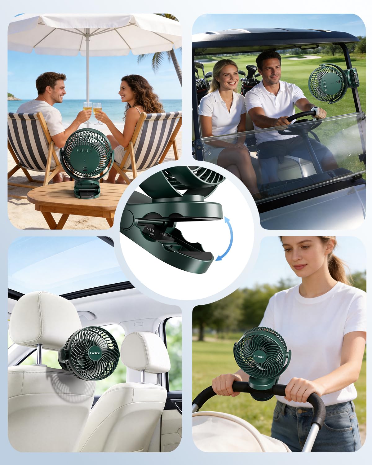 Ventilatore da campeggio con telecomando, 65 ore, 12000 mAh, ricaricabile, 3 velocità e temporizzazione, ventilatore a batteria con luce e gancio, ventilatore per tenda da campeggio, ventilatore da