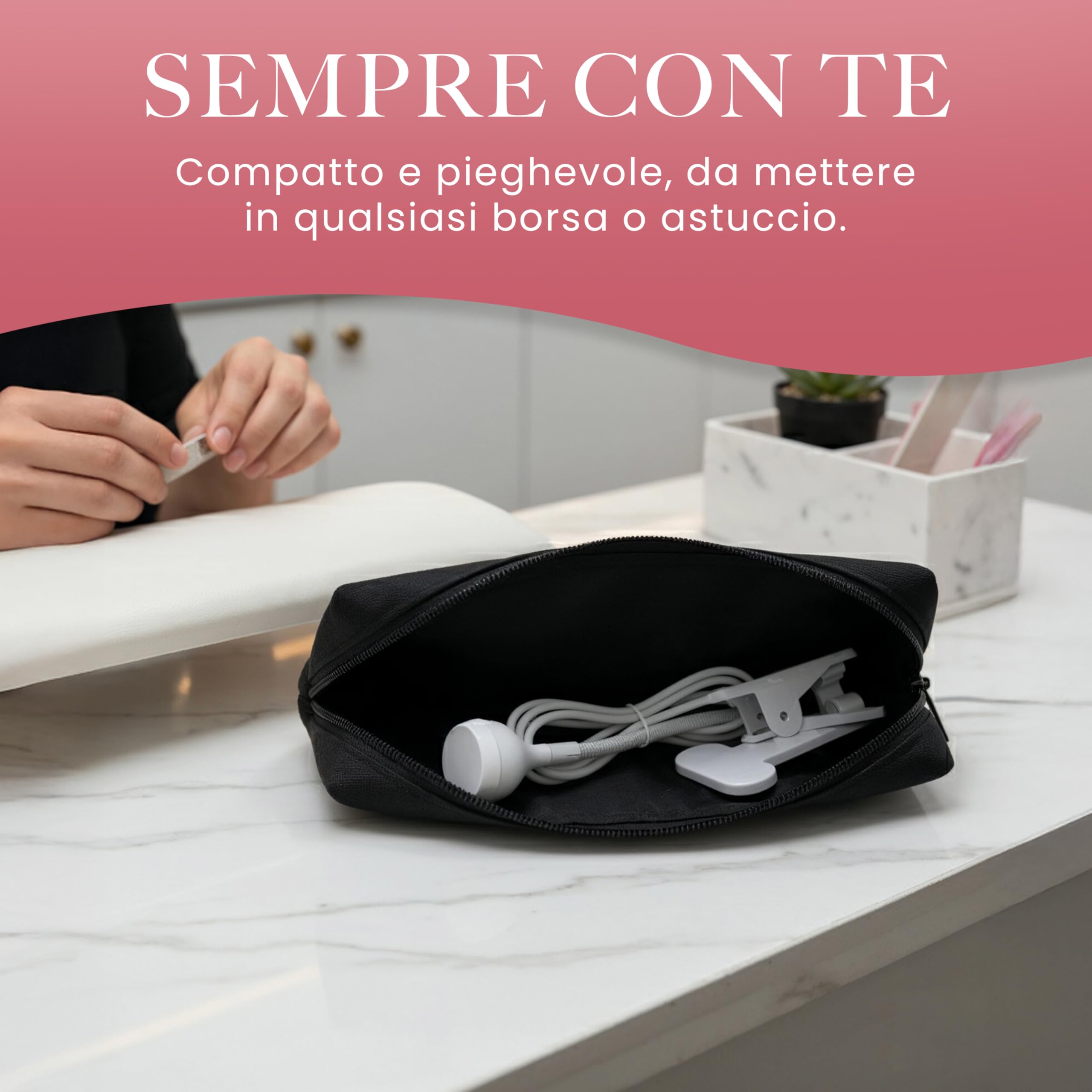 Lampada UV LED Unghie con Clip da Tavolo, Mini Lampada Portatile per Semipermanente e Nail Art, Braccio Flessibile Rotazione 360°, Pulsante On/Off sul Cavo, Luce per Manicure da Casa