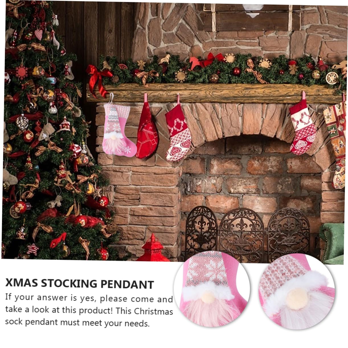 2piezas Decoración Navideña De Calcetines Muñecos Faceless Doll para Colgar Casa Accesorios De Navidad para Puertas y Ventanas